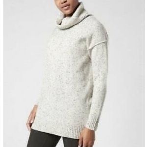 Athleta Bayshore cozy turtleneck Donegal speckled knit pullover cashmere sweater